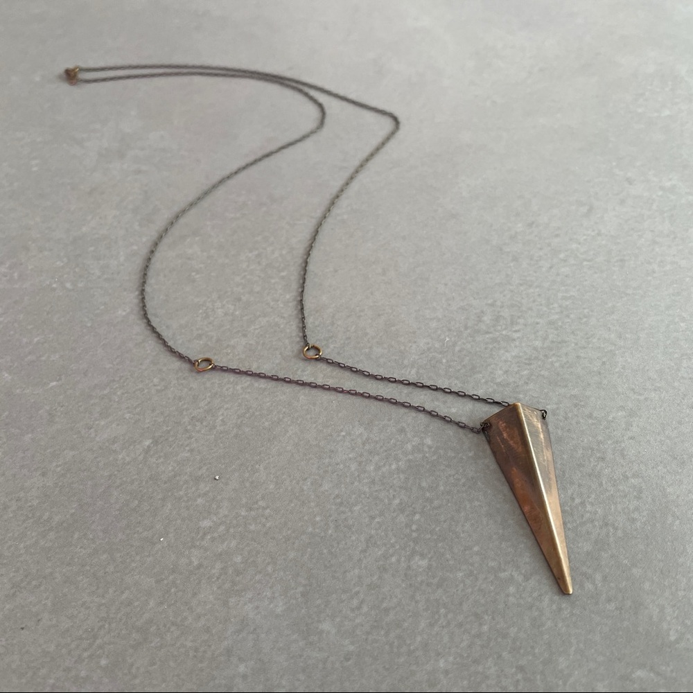 Laura Lombardi Raw Brass Dagger Triangle Necklace